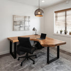 Modern Live Edge L-shaped Desk