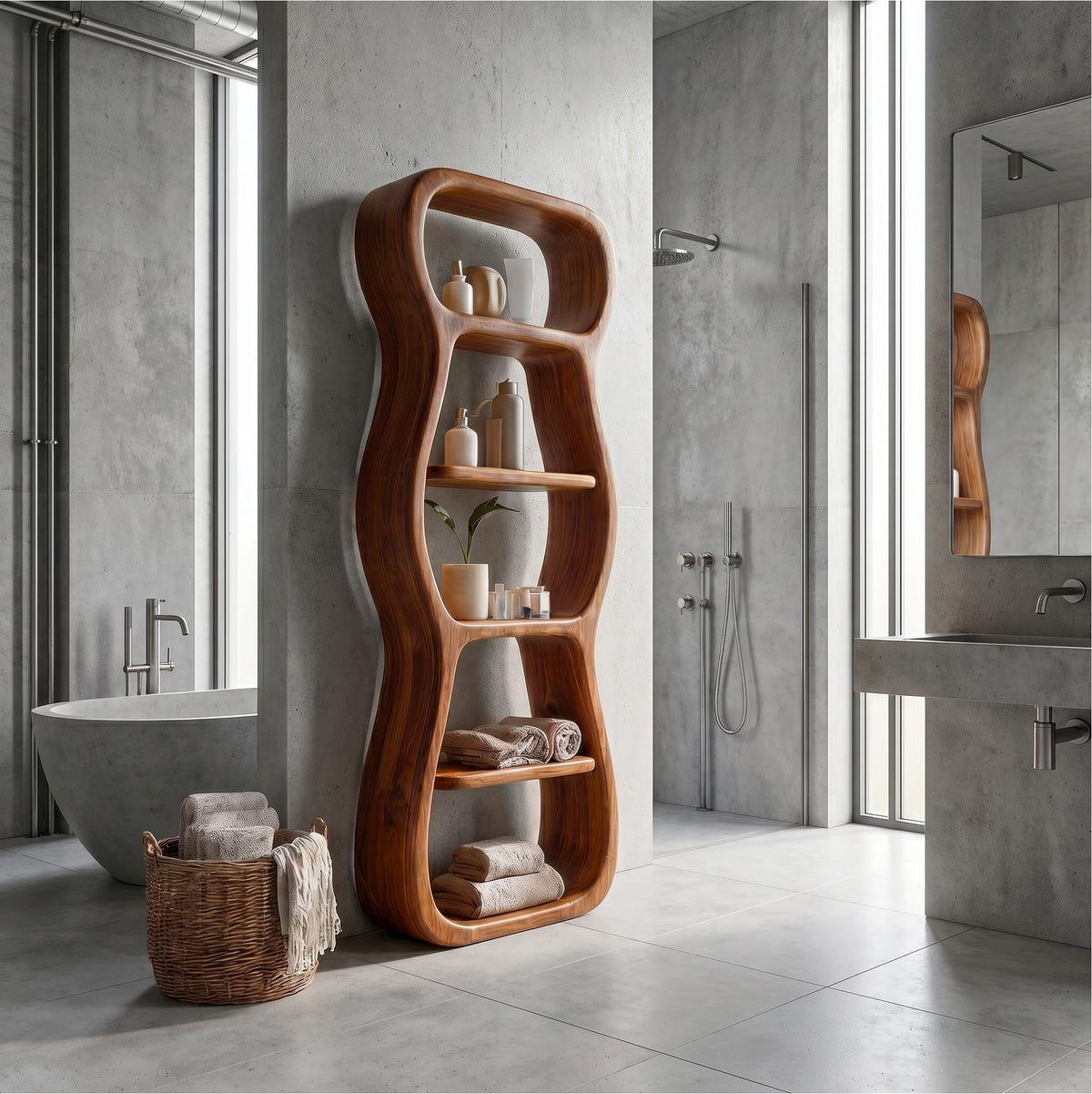 Sculptural Contemporary Bath Shelf