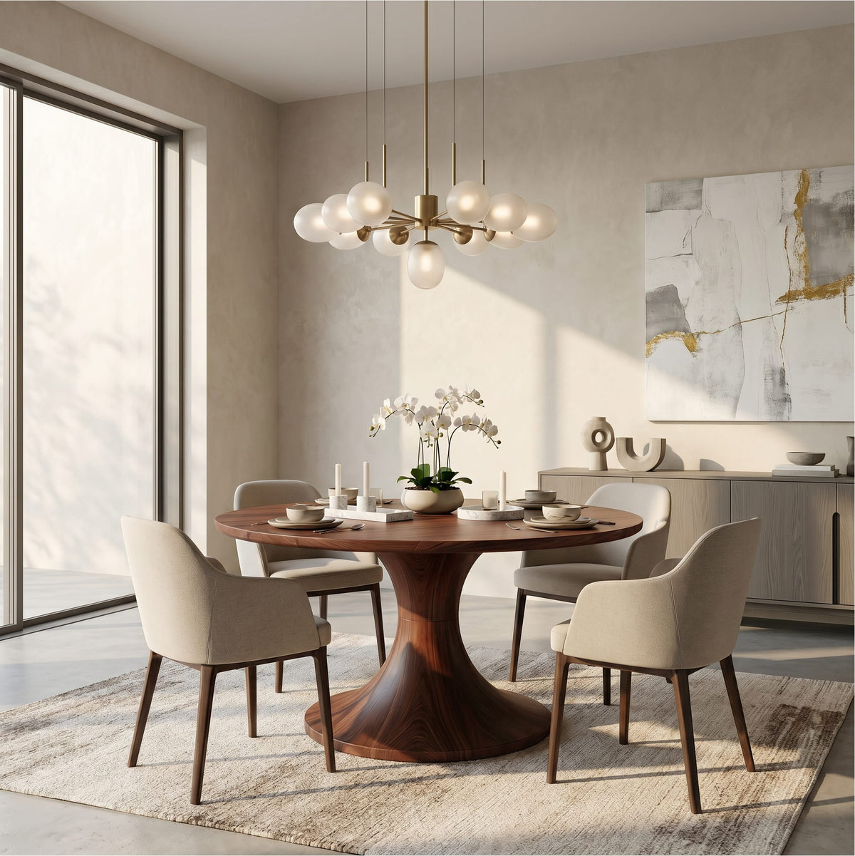 Contemporary Pedestal Dining Table