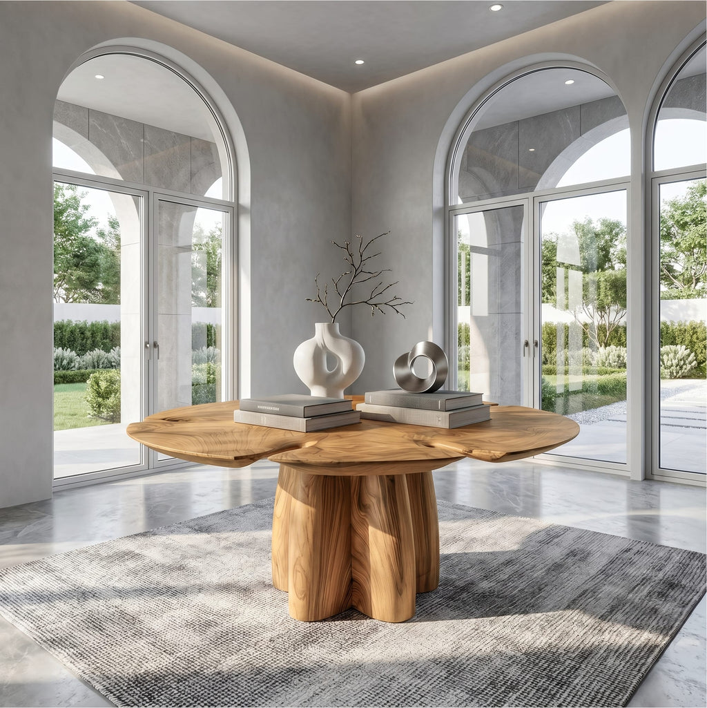 Modern Sculptural Pedestal Side Table