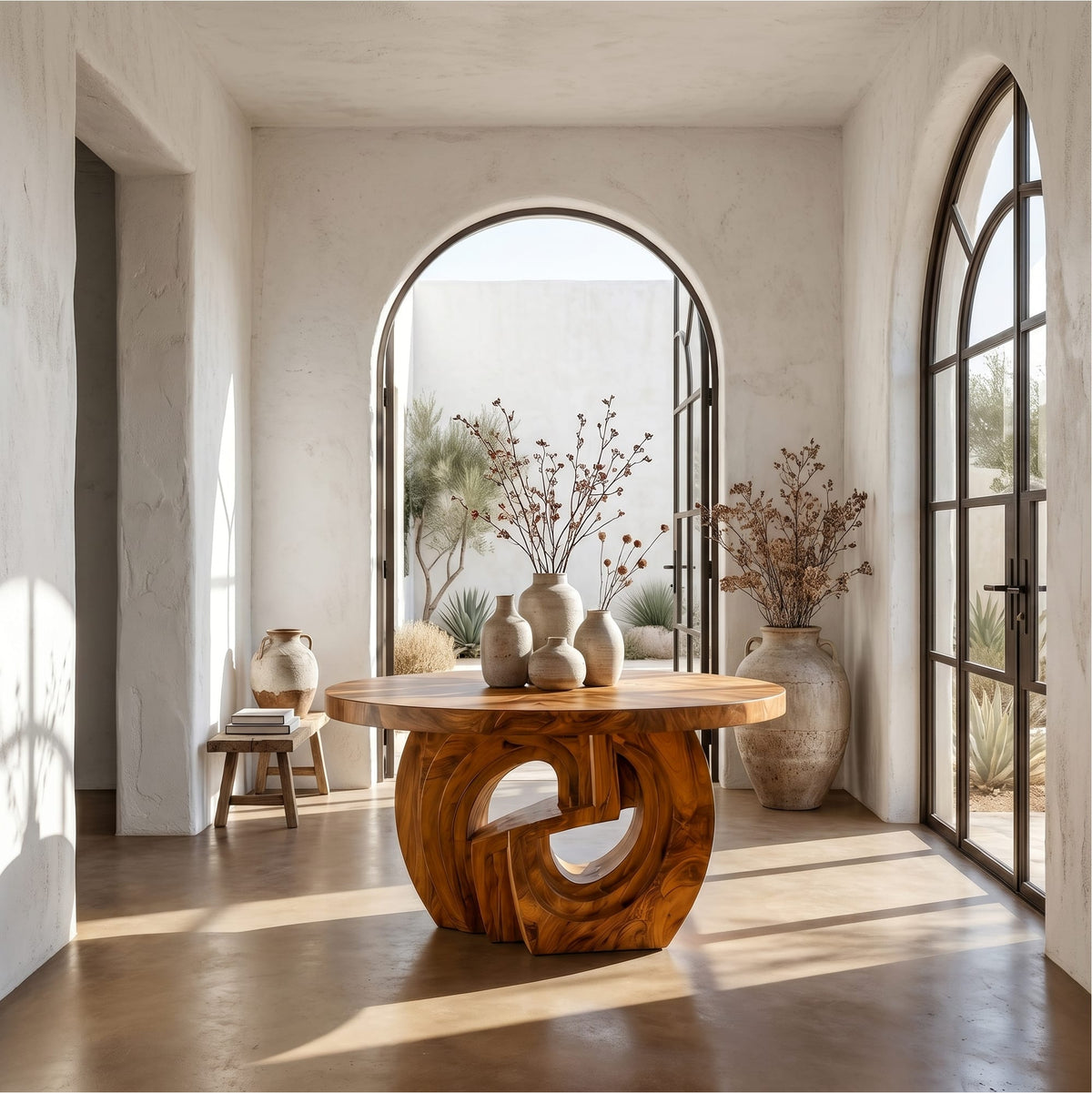 Sculptural Ring Solid Console Table