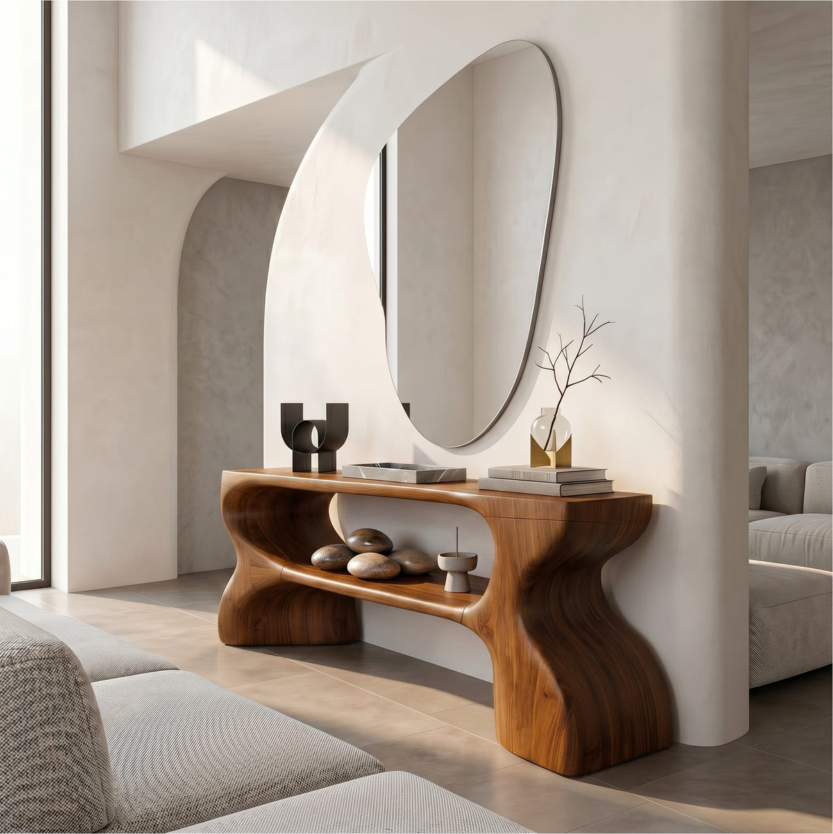 Architectural Curved Console Table