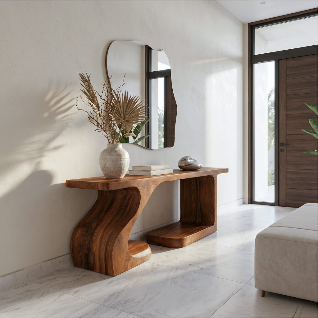 Carved Root Console Table