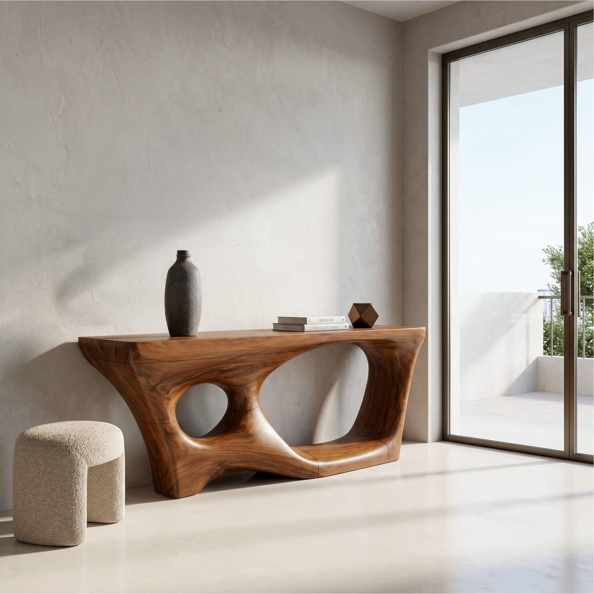 Curved Foyer Console Table