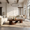 Contemporary Coffee Table with Sculptural Base, solid wood, built to order