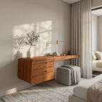 Wall Mounted Desk with Built, solid wood, built to order