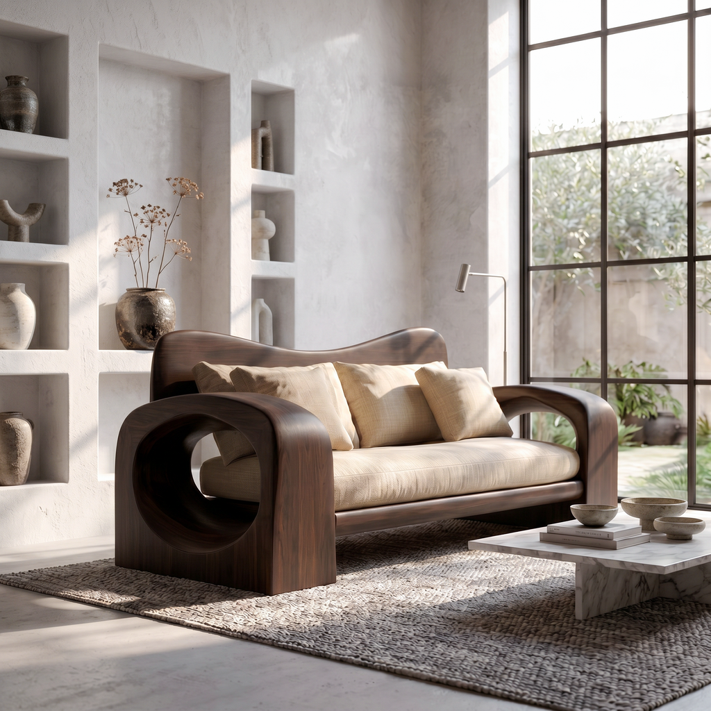 Organic Sofa Frame with Structure, solid wood, built to order