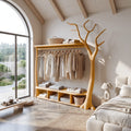 Rustic Tree Clothing Stand Bedroom Mudroom Entryway, solid wood, built to order