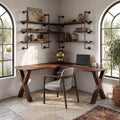 Midcentury Corner Table Home Office, solid wood, built to order