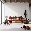 Contemporary Garden Bench with Interwoven Branch Design, solid wood, built to order
