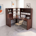 Contemporary Corner Desk with Built in Bookcase, solid wood, built to order