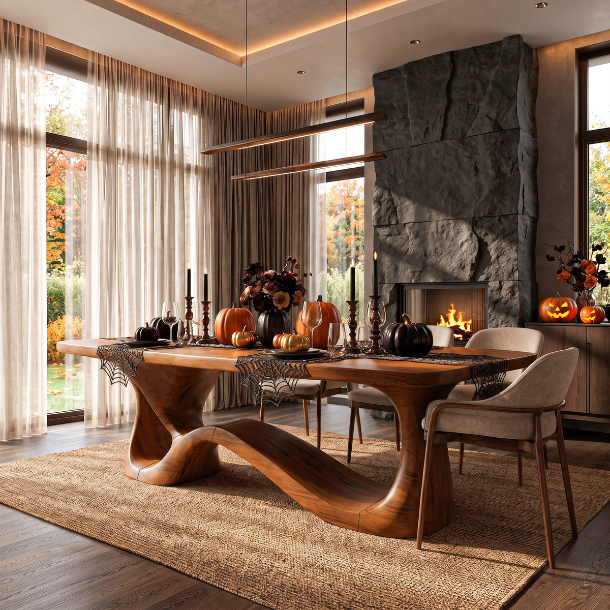 Flowing Form Dining Table - solid wood, built to order