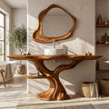 Rustic Bathroom Vanity with Bold Tree Root Design, solid wood, built to order