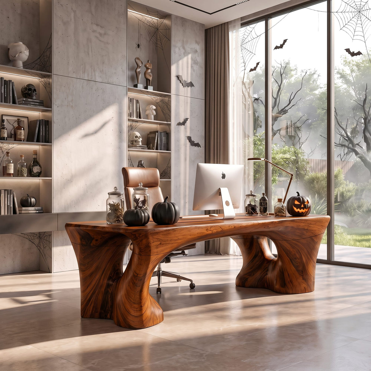 Sculptural Trestle Desk