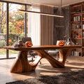 Contemporary Desk with Flowing Sculptural Legs, solid wood, built to order