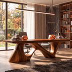 Contemporary Desk with Flowing Sculptural Legs, solid wood, built to order