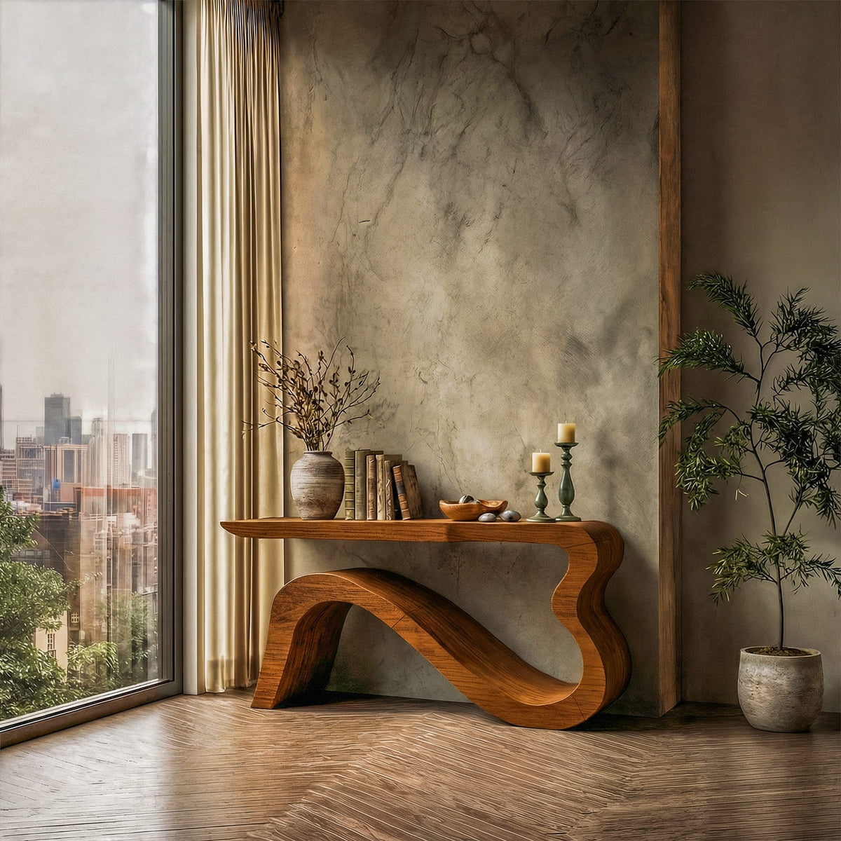 Soft Curved Console Table