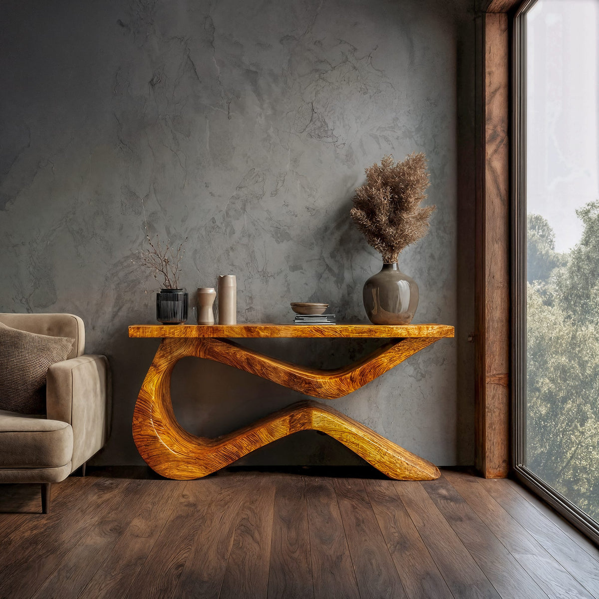 Sculptural Infinity Console Table
