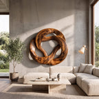 Mid Century Swirl Wall Art, solid wood, built to order