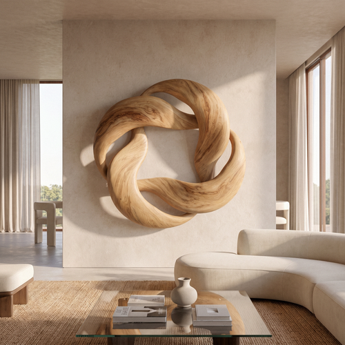 Abstract Circular Loop Wall Art, solid wood, built to order