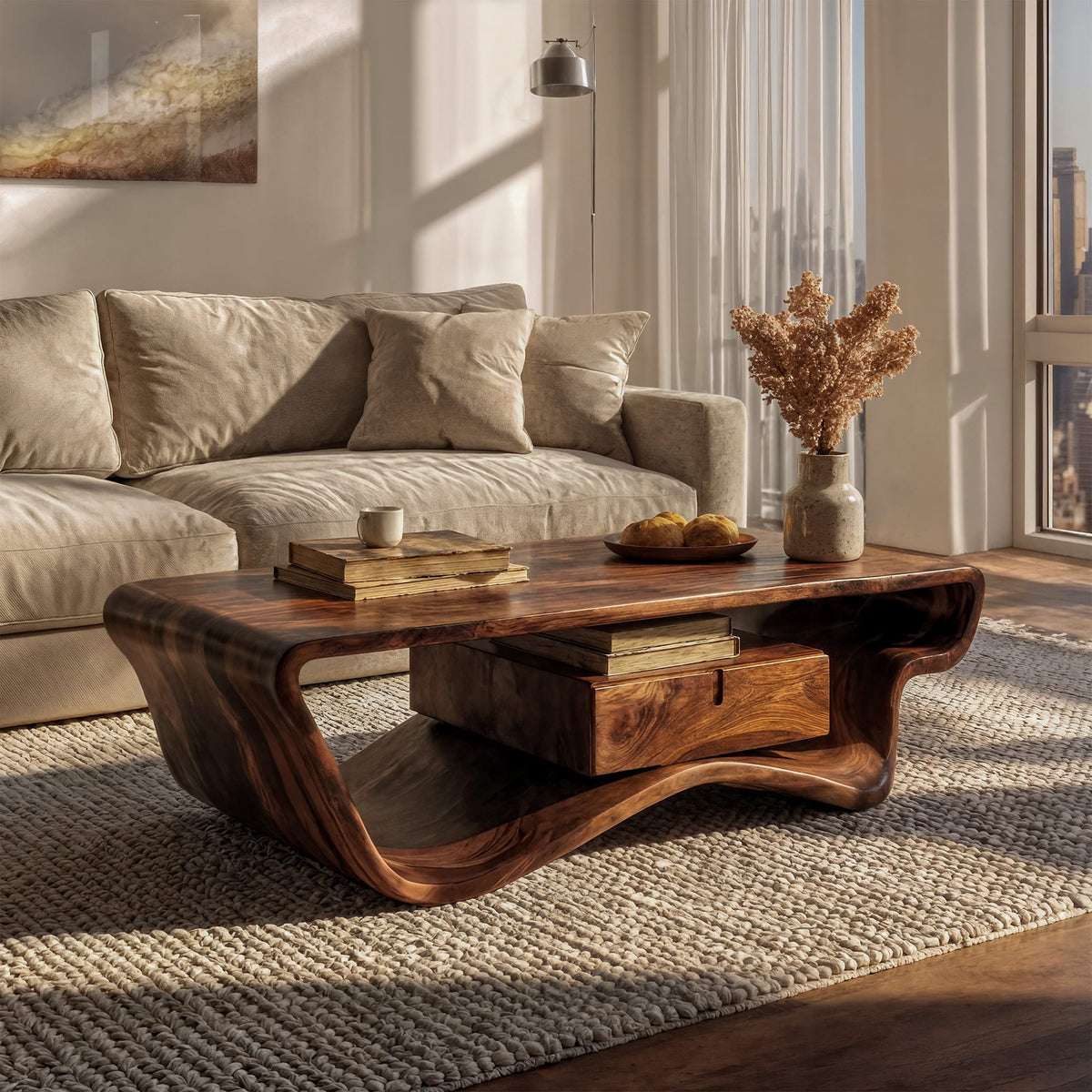 Curved Drawer Coffee Table