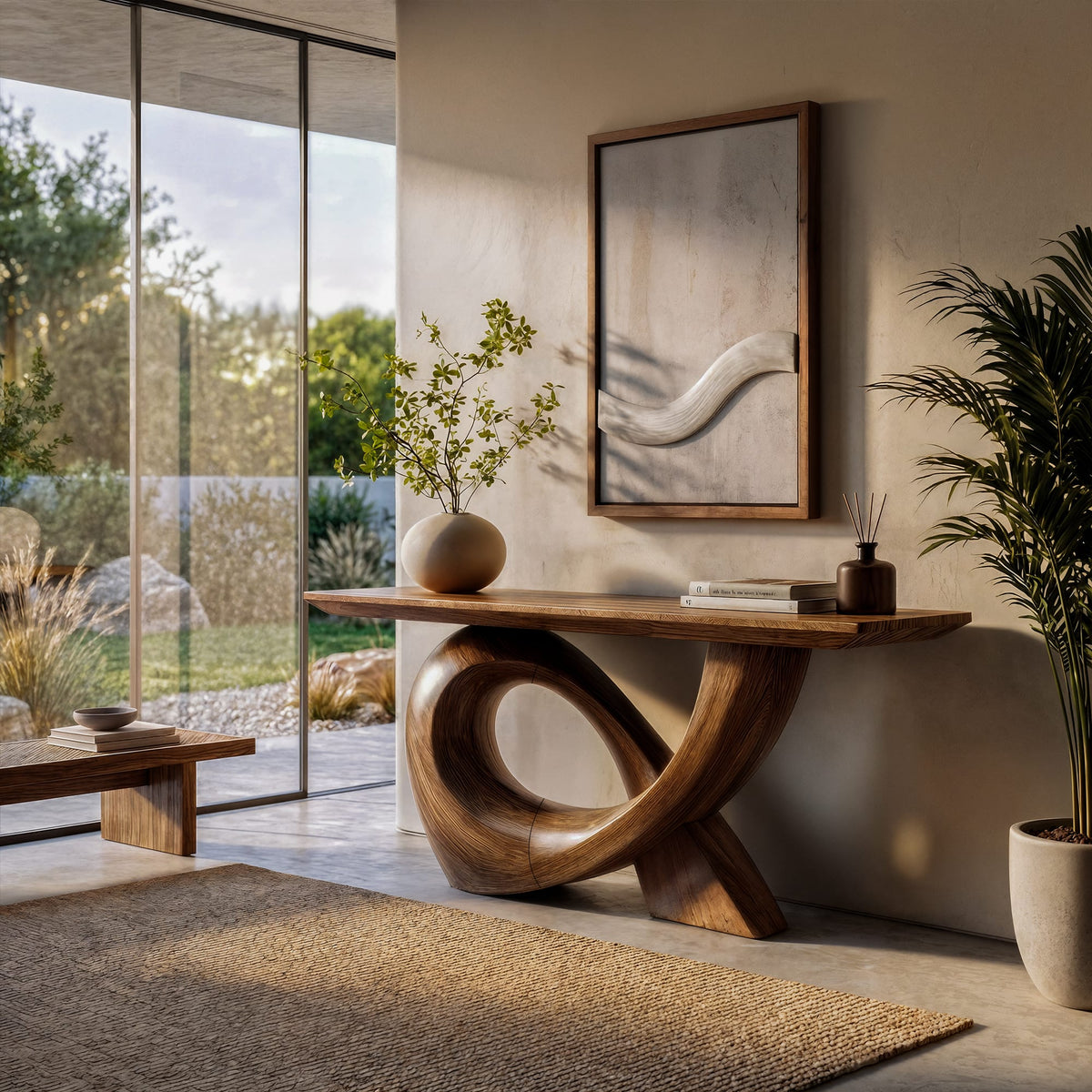 Curved Sculptural Console Table