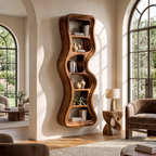 Modern Bookshelf Sculptural Design, solid wood, built to order