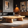 Contemporary Coffee Table with Column Form, solid wood, built to order