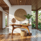 Organic Sculptural Console Table, solid wood, built to order