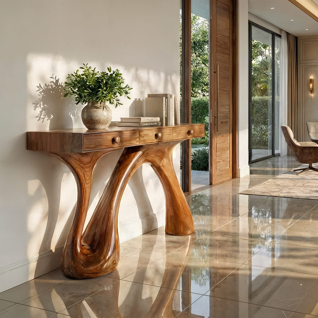 Sculptural Sofa Console Table