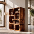 Mid Century Bookshelf Handcrafted Modular Shelves, solid wood, built to order