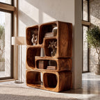 Mid Century Bookshelf Handcrafted Modular Shelves, solid wood, built to order