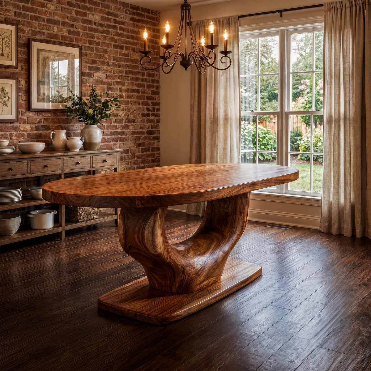 Curved Solid Dining Table