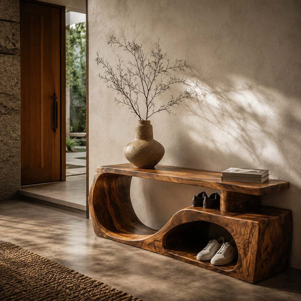 Curved Shoe Bench