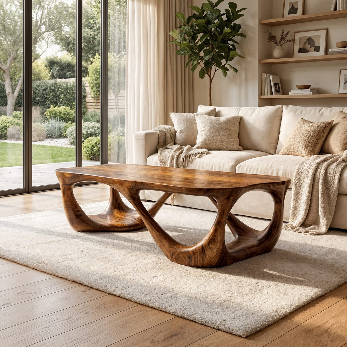 Mid Century Coffee Table Accent Living Room, solid wood, built to order