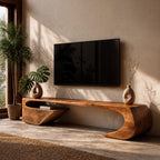 Japandi Curved TV Cabinet