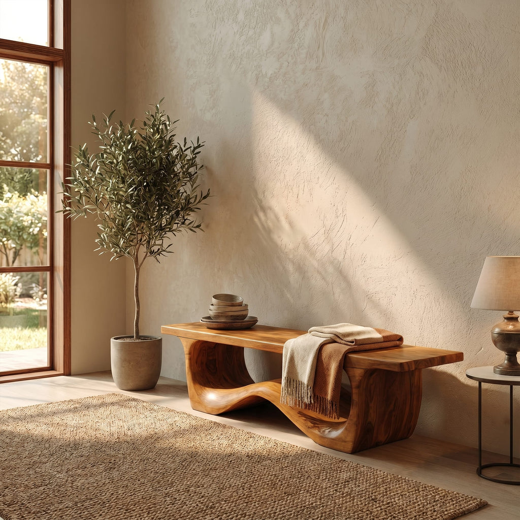 Sculptural Foyer Bench