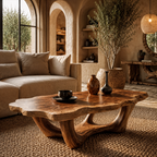 Live Edge Coffee Table Sculptural Design, solid wood, built to order