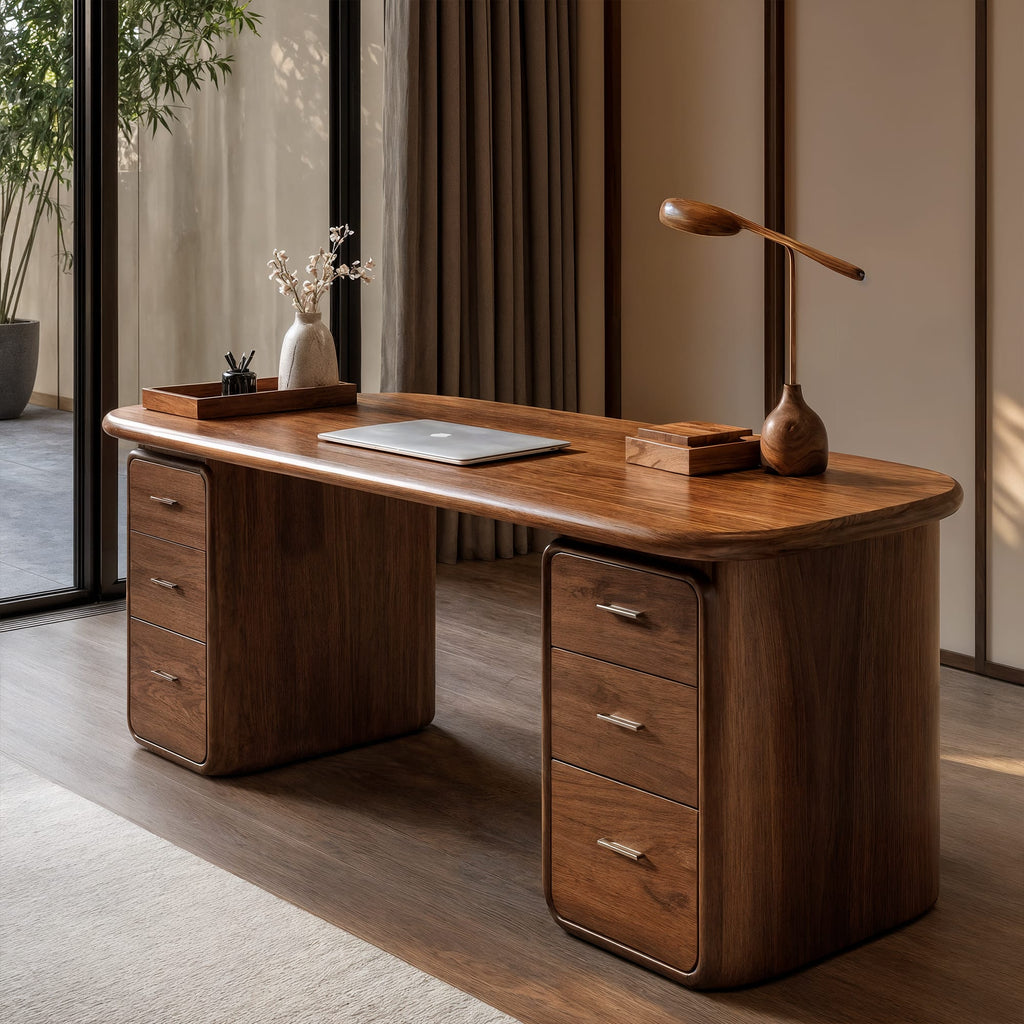 Contemporary Desk with Built in Drawers, solid wood, built to order
