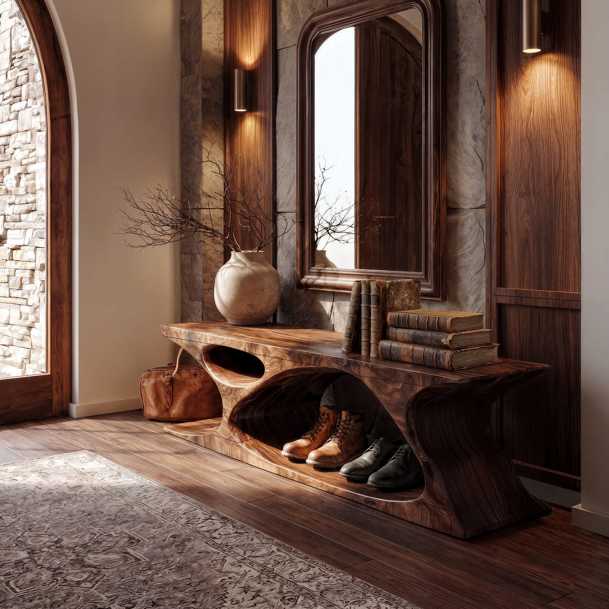 Sculptural Built-in Bench