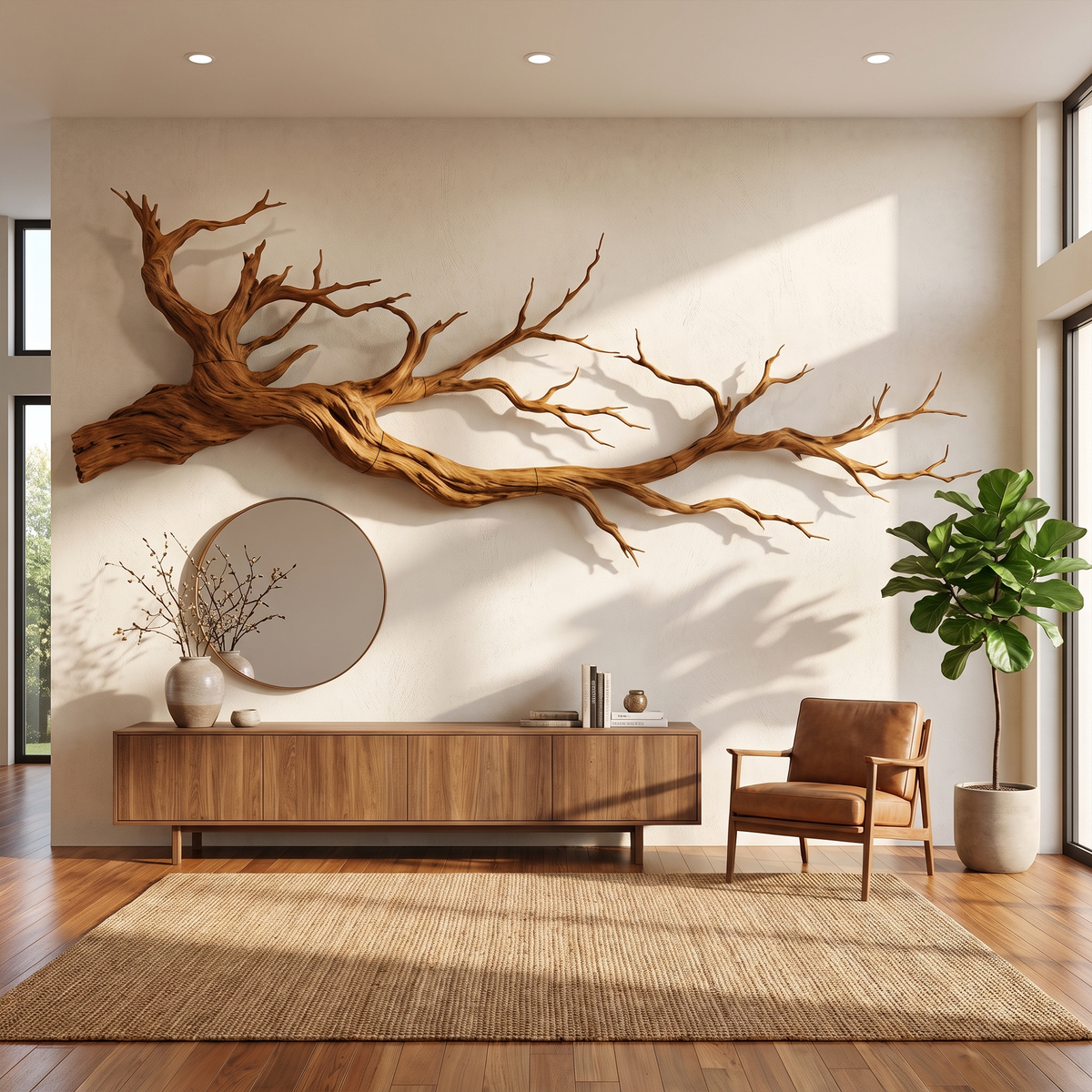 Abstract Tree Limb Solid Wall Art Interior Accent, solid wood, built to order