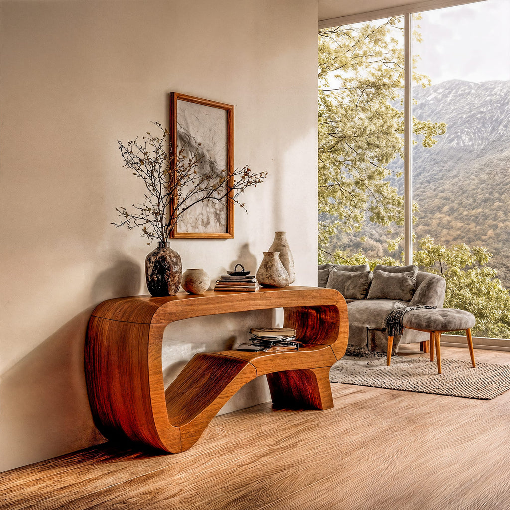Minimal Sculptural Foyer Console Table