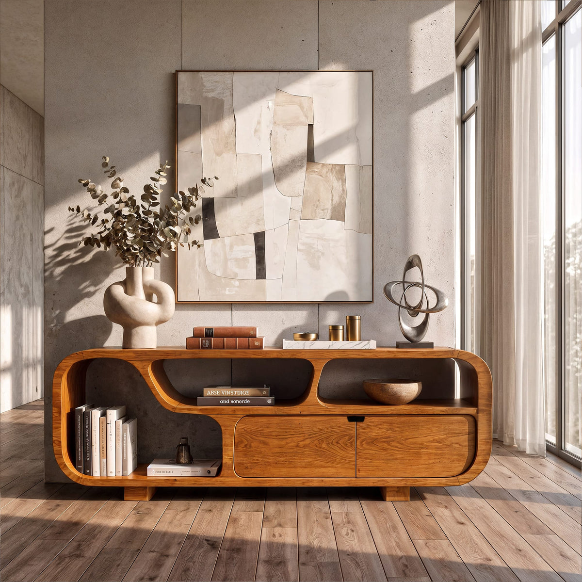 Contemporary Sideboard with Floating Drawer Design, solid wood, built to order