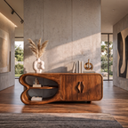 Minimalist Sideboard with Side Compartments, solid wood, built to order