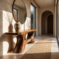Contemporary Organic Void Base Console Table Entryway Hallway Living Room, solid wood, built to order