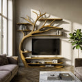 Rustic Tree TV Stand Bedroom Or Living Room Decor, solid wood, built to order