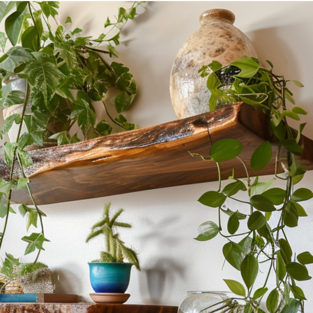 Live Edge Shelf Wall Mounted Shelf, solid wood, built to order