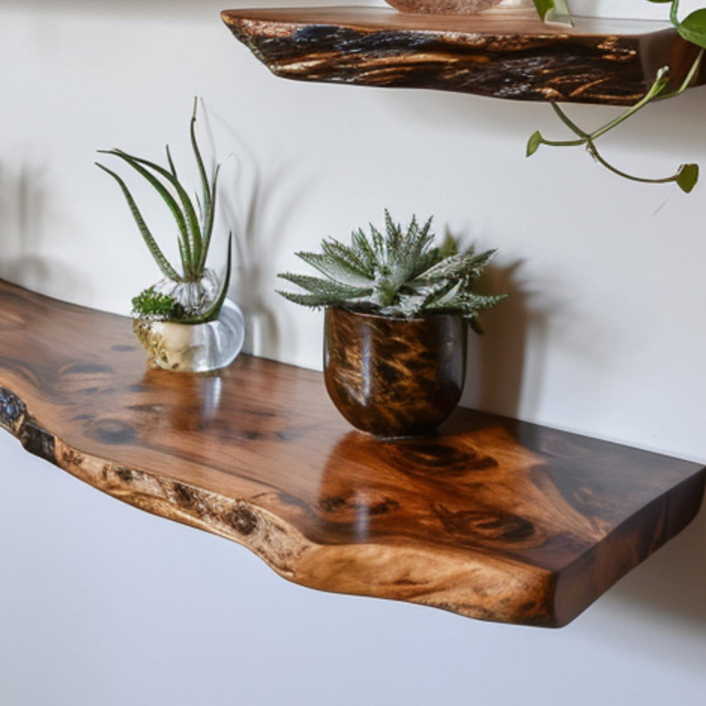 Live Edge Shelf Wall Mounted Shelf, solid wood, built to order