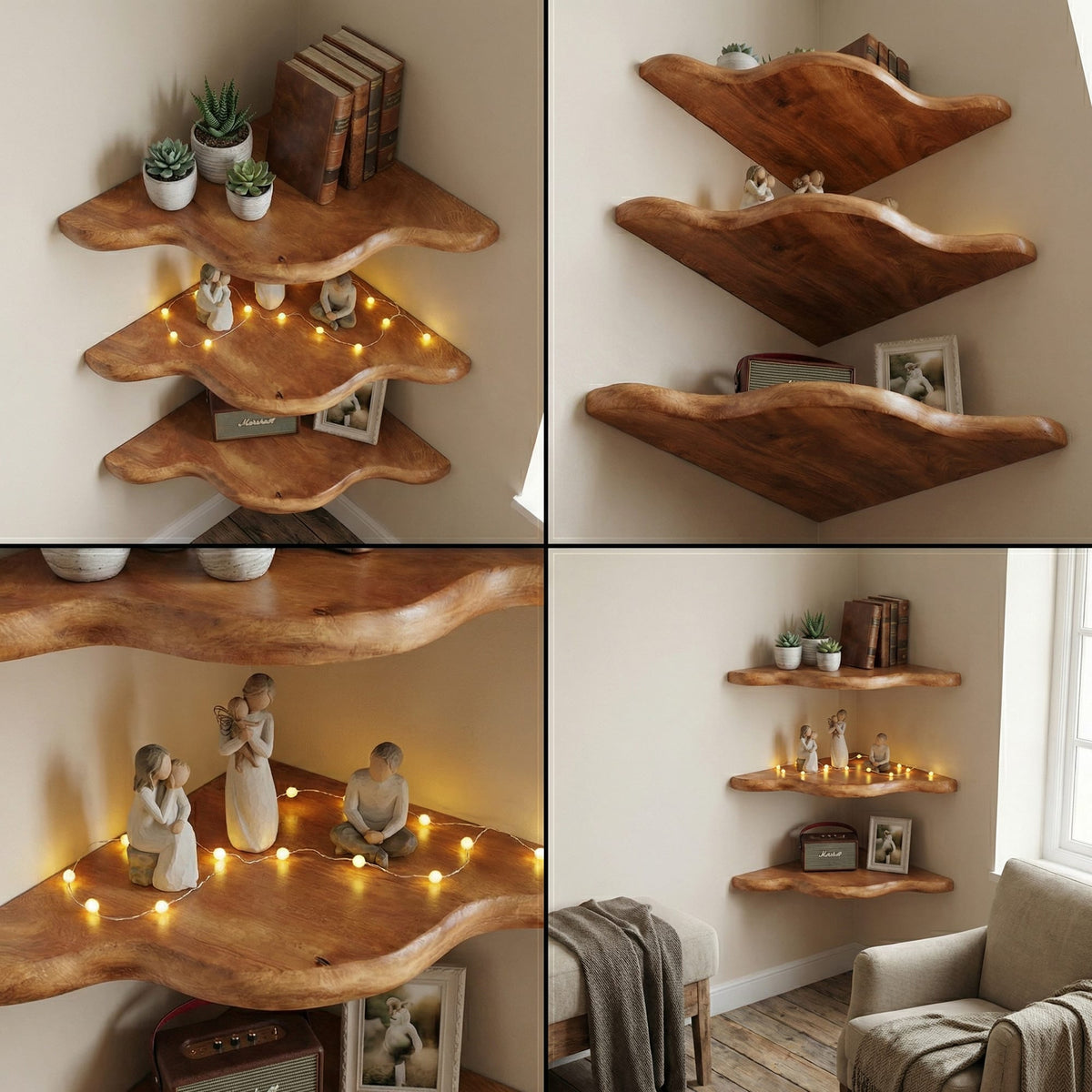 Floating Mounted Solid Wall Shelf