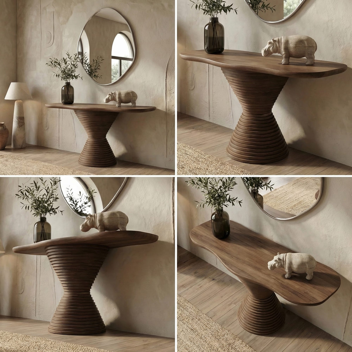 Modern Pedestal Console Table